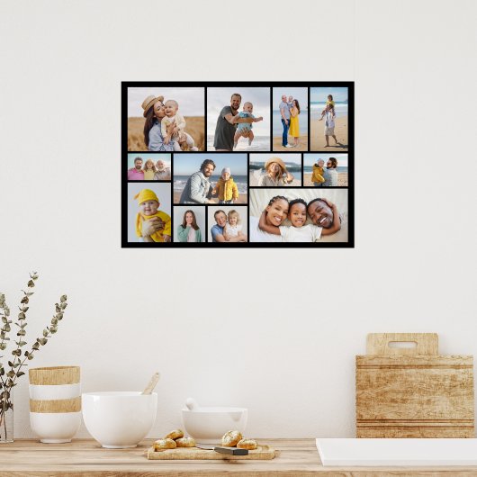 Creëer Uw eigen 12 fotocollage Poster (Keuken)