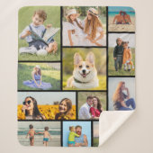 Creëer Uw eigen 12 fotocollage Sherpa Deken (Voorkant)