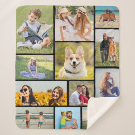 Creëer Uw eigen 12 fotocollage Sherpa Deken