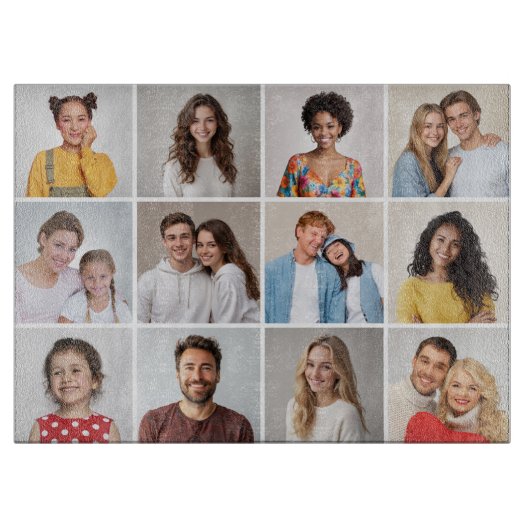 Creëer Uw eigen 12 fotocollage Snijplank (Voorkant)