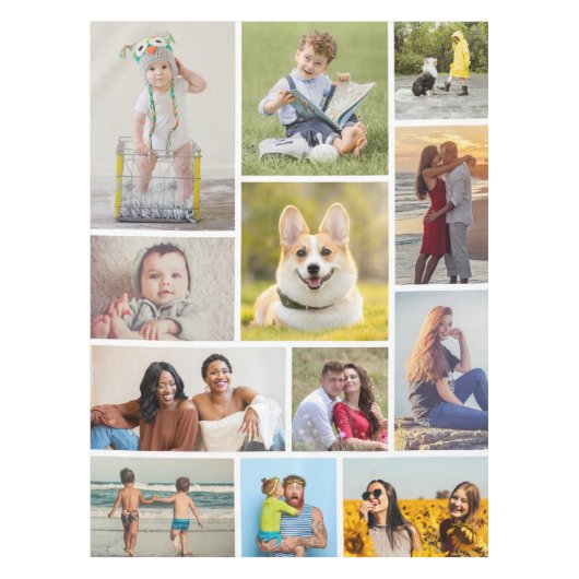 Creëer Uw eigen 12 fotocollage Tafelkleed (Voorkant)