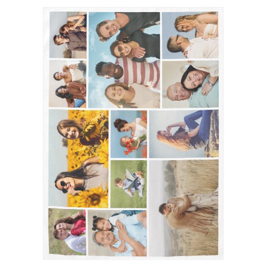 Creëer Uw eigen 12 fotocollage Tafelkleed (Voorkant)
