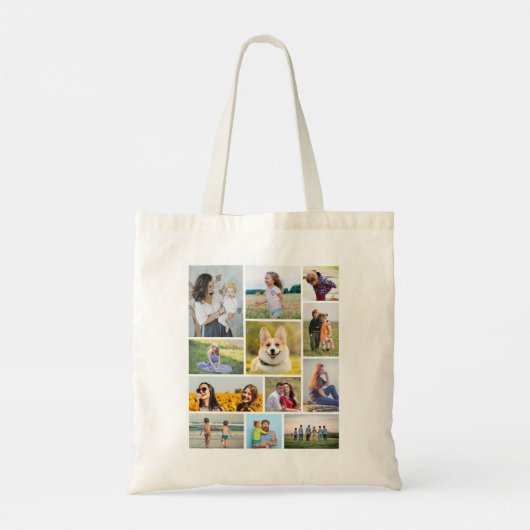 Creëer Uw eigen 12 fotocollage Tote Bag (Achterkant)
