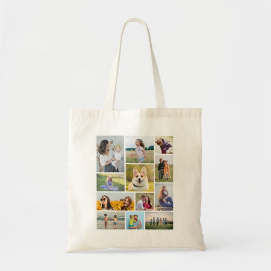 Creëer Uw eigen 12 fotocollage Tote Bag (Voorkant)