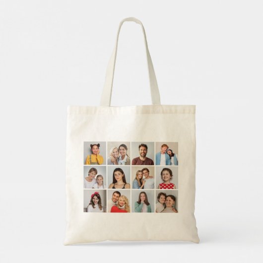Creëer Uw eigen 12 fotocollage Tote Bag (Achterkant)