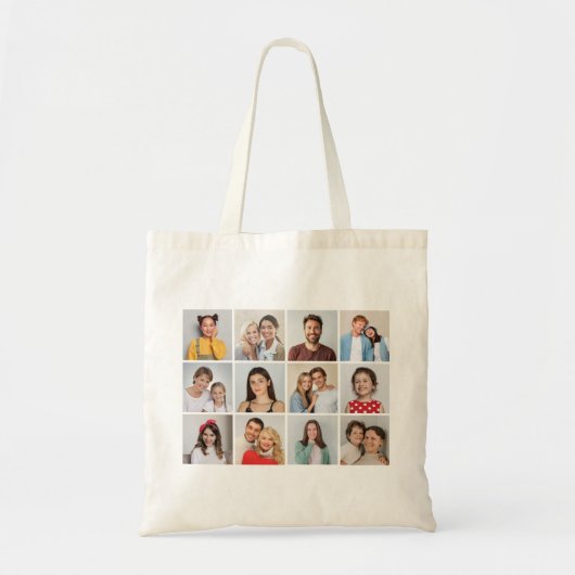 Creëer Uw eigen 12 fotocollage Tote Bag (Voorkant)