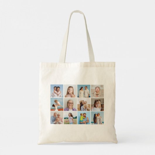 Creëer Uw eigen 12 fotocollage Tote Bag (Achterkant)