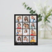 Creëer Uw eigen 12-fotocollage voegt uw groet toe Briefkaart (Staand voorkant)