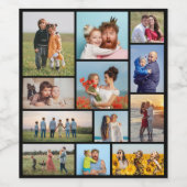 Creëer Uw eigen 12 fotocollage Wijn Etiket (Enkel label)