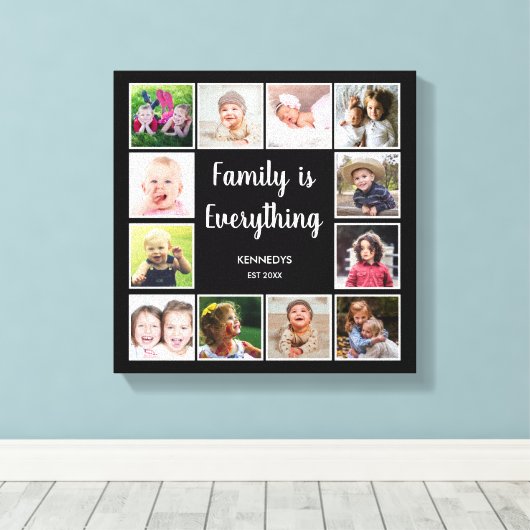 Creëer Uw eigen 12 Lijst voor fotocollage Canvas Afdruk (Insitu (Houten vloer))