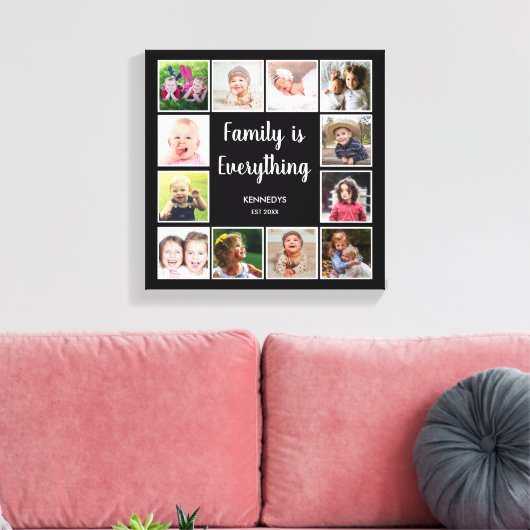 Creëer Uw eigen 12 Lijst voor fotocollage Canvas Afdruk (Insitu (Woonkamer))