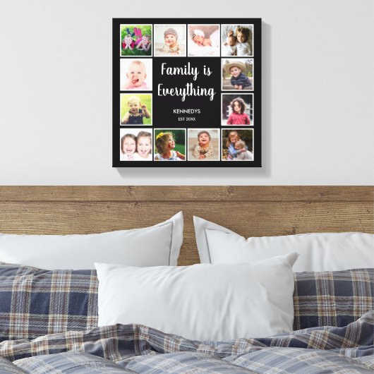 Creëer Uw eigen 12 Lijst voor fotocollage Canvas Afdruk (Insitu (Slaapkamer))