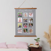 Creëer Uw eigen 12-serie Foto Collage Gray Hangend Wandkleed (Slaapkamer)
