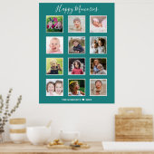 Creëer Uw eigen 12-serie Foto Collage Green Poster (Keuken)