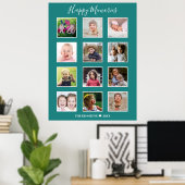 Creëer Uw eigen 12-serie Foto Collage Green Poster (Thuiskantoor)