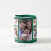 Creëer Uw Eigen 13 Familie Foto Collage Groen Mok (Midden)