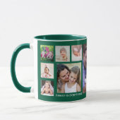 Creëer Uw Eigen 13 Familie Foto Collage Groen Mok (Links)