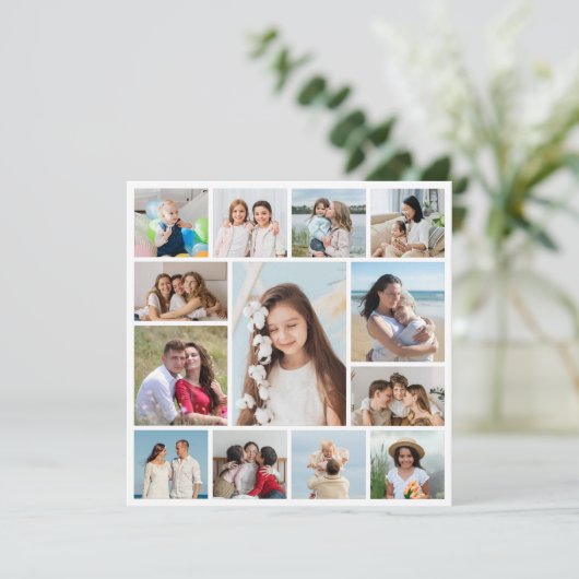 Creëer Uw eigen 13 Foto Collage Flat Kaart (Staand voorkant)