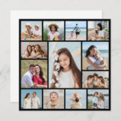 Creëer Uw eigen 13 Foto Collage Flat Kaart (Voorkant / Achterkant)