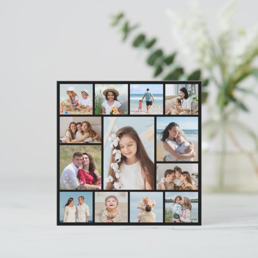 Creëer Uw eigen 13 Foto Collage Flat Kaart (Staand voorkant)