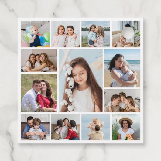 Creëer Uw eigen 13 fotocollage Bedankjes Labels (Achterkant)