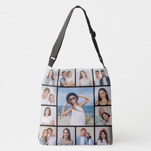 Creëer Uw eigen 13 fotocollage Crossbody Tas (Achterkant)
