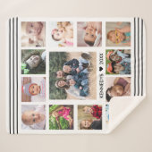 Creëer Uw eigen 13 Fotocollage Familie Keepsake Sherpa Deken (Voorkant (horizontaal))