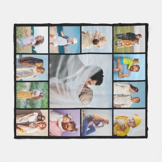 Creëer Uw eigen 13 fotocollage Fleece Deken (Voorkant (Horizontaal))
