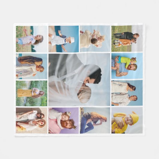 Creëer Uw eigen 13 fotocollage Fleece Deken (Voorkant (Horizontaal))
