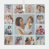 Creëer Uw eigen 13 fotocollage Glas Ornament (Voorkant)