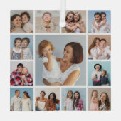 Creëer Uw eigen 13 fotocollage Glas Ornament (Achterkant)