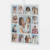 Creëer Uw eigen 13 fotocollage Glas Ornament (Voorkant links)