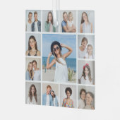 Creëer Uw eigen 13 fotocollage Glas Ornament (Voorkant links)