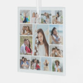 Creëer Uw eigen 13 fotocollage Glas Ornament (Voorkant links)