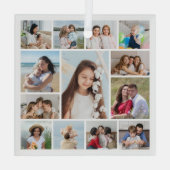 Creëer Uw eigen 13 fotocollage Glas Ornament (Achterkant)