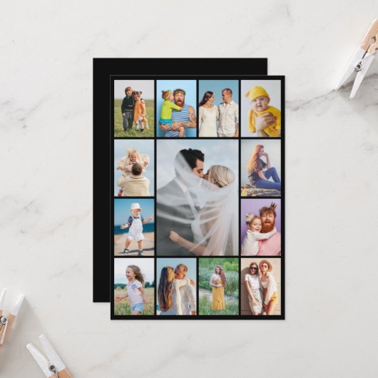 Creëer Uw eigen 13 fotocollage Kaart (Voorkant / Achterkant in situ)
