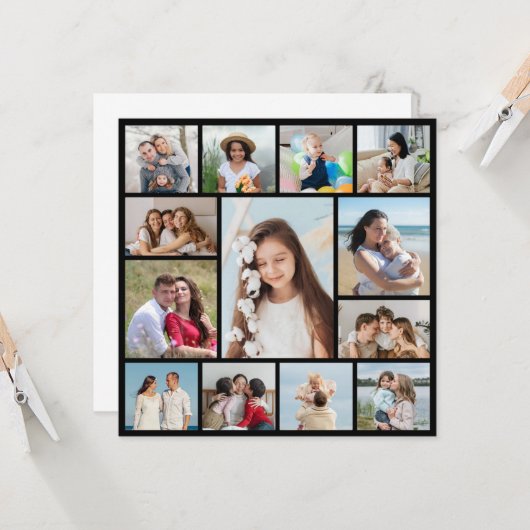 Creëer Uw eigen 13 fotocollage Kaart (Voorkant / Achterkant in situ)