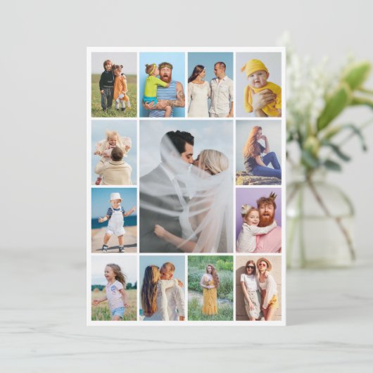 Creëer Uw eigen 13 fotocollage Kaart (Staand voorkant)