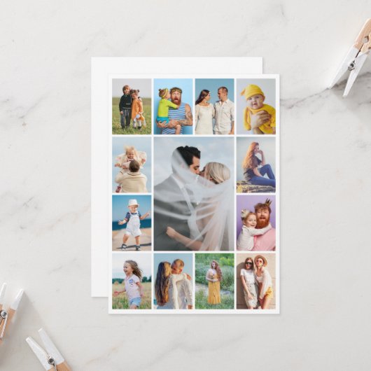 Creëer Uw eigen 13 fotocollage Kaart (Voorkant / Achterkant in situ)