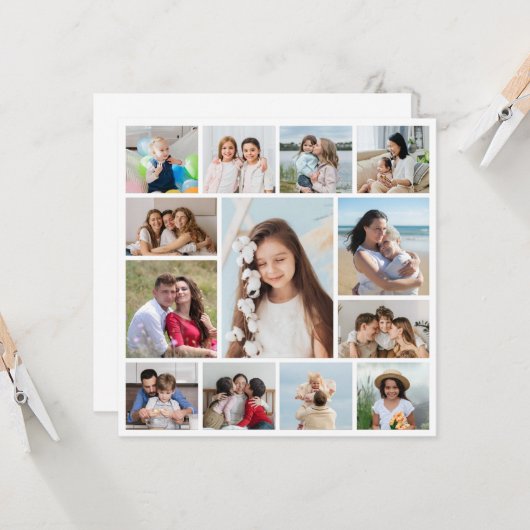 Creëer Uw eigen 13 fotocollage Kaart (Voorkant / Achterkant in situ)