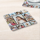 Creëer Uw eigen 13 fotocollage Kartonnen Onderzetters (Schuin)