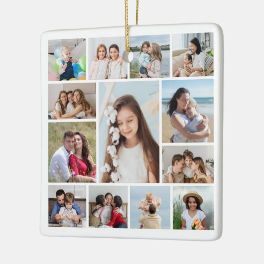 Creëer Uw eigen 13 fotocollage Keramisch Ornament (Links)