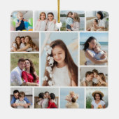 Creëer Uw eigen 13 fotocollage Keramisch Ornament (Achterkant)