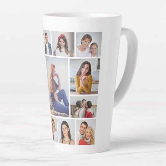 Creëer Uw eigen 13 fotocollage Latte Mok (Rechterhoek)
