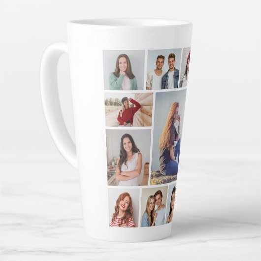 Creëer Uw eigen 13 fotocollage Latte Mok (Linkerhoek)