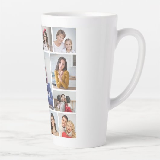 Creëer Uw eigen 13 fotocollage Latte Mok (Rechts)