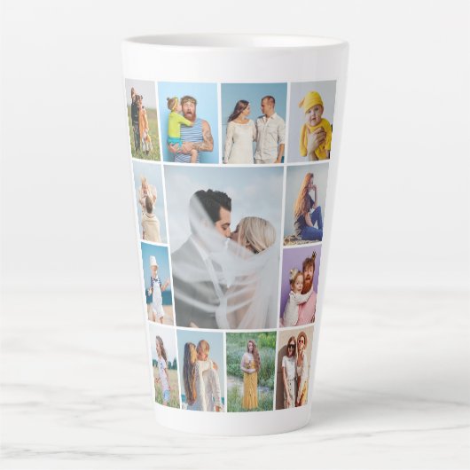 Creëer Uw eigen 13 fotocollage Latte Mok (Voorkant)