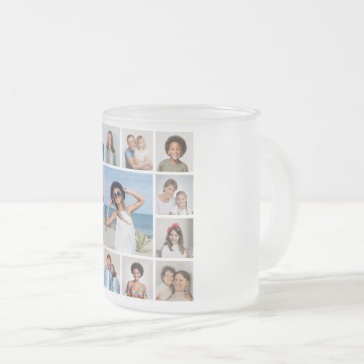 Creëer Uw eigen 13 fotocollage Matglas Koffiemok (Voorkant rechts)