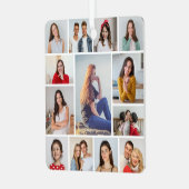 Creëer Uw eigen 13 fotocollage Metalen Ornament (Voorkant links)