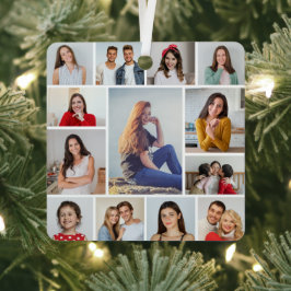 Creëer Uw eigen 13 fotocollage Metalen Ornament